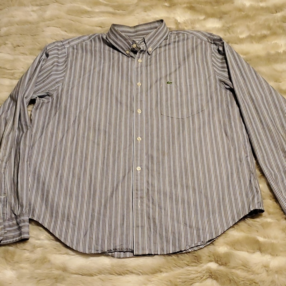 Mens Lacoste, cotton poplin long sleeve shirt